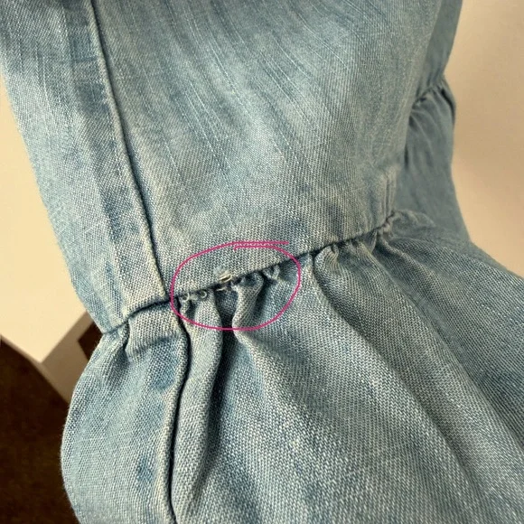 LOFT Light Blue Denim Tunic with Ruffle Hem - Picture 6 of 6